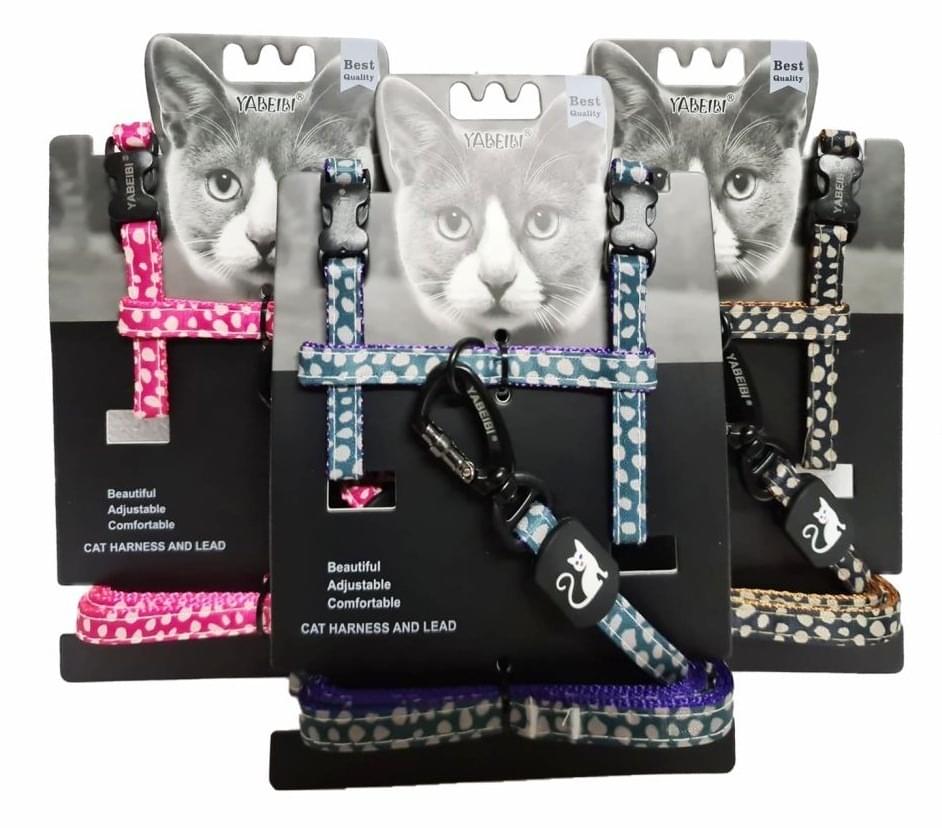 Cat Dotted Harness & leash – mixed