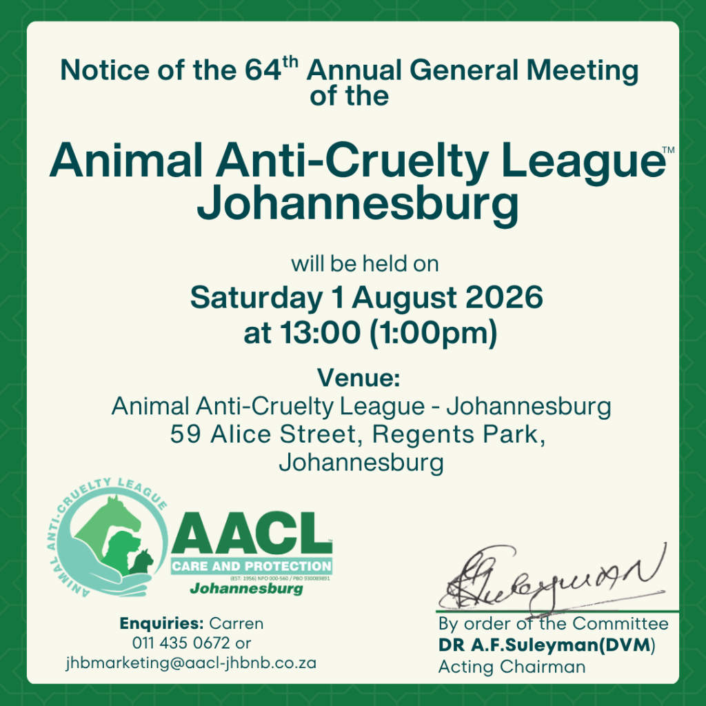 NOTICE of AACL-JHB AGM MEETING 2026